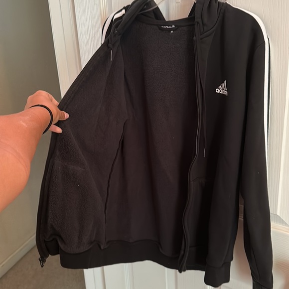 Black Adidas Hooded Zip-Up Jacket - Picture 4 of 5